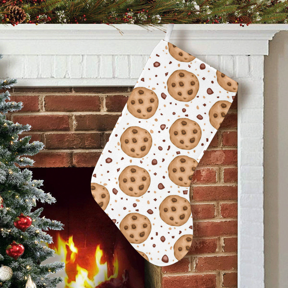 chocolate chip cookie pattern Christmas Stocking