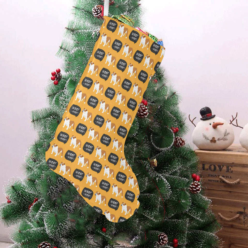 English Bulldog Pattern Print Design 04 Christmas Stocking