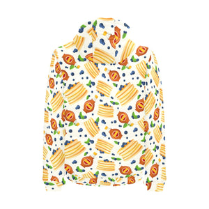 Pancake Pattern Print Design 02 Men's Padded Hooded Jacket