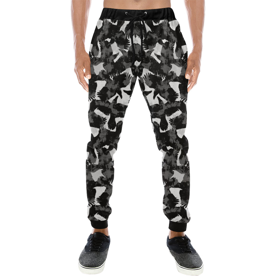 Crow illustration pattern Unisex Casual Sweatpants