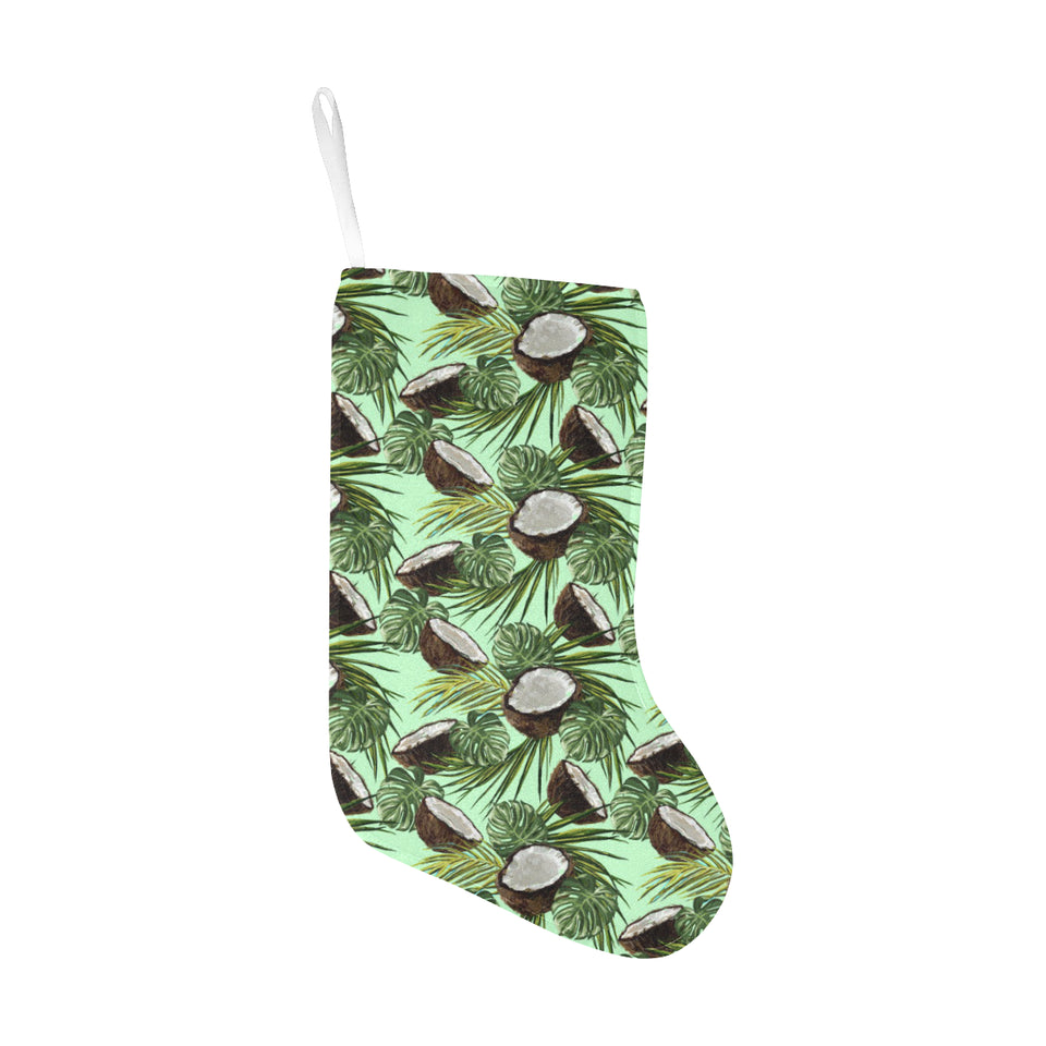 Coconut Pattern Print Design 02 Christmas Stocking