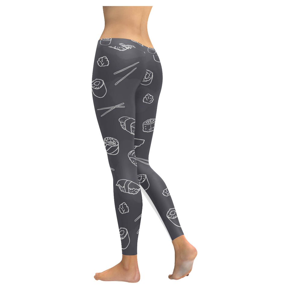 sushi pattern black background Women's Legging Fulfilled In US