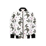 Boston terrier dog hearts vector pattern Kids' Boys' Girls' Bomber Jacket
