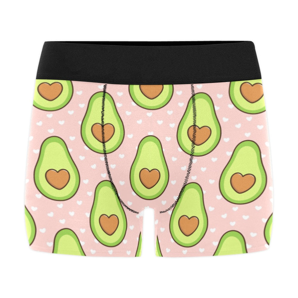 Avocado heart pink background Men's All Over Print Boxer Briefs Men's Underwear