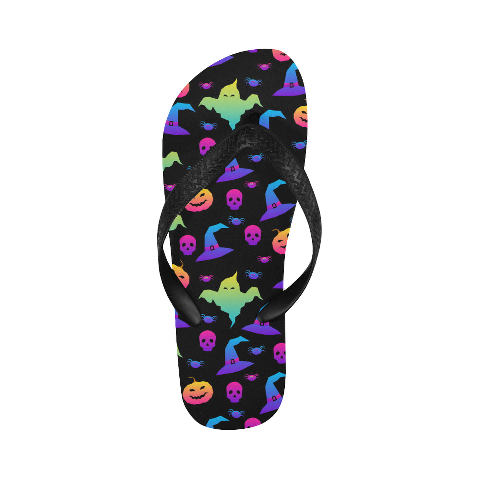 Colorful halloween background Unisex Flip Flops
