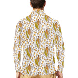 Corn Pattern Print Design 02 Men's Long Sleeve Polo Shirt