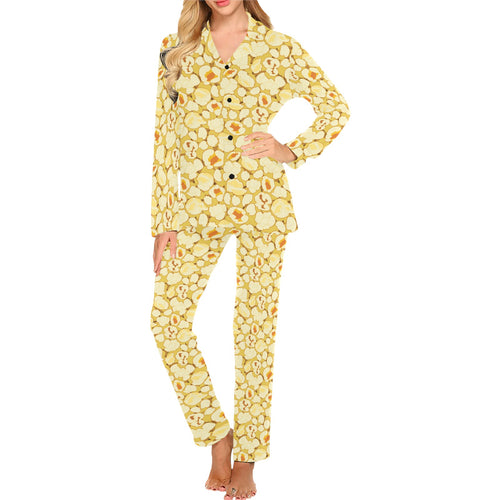 Popcorn Pattern Print Design 04 Women's Long Pajama Set