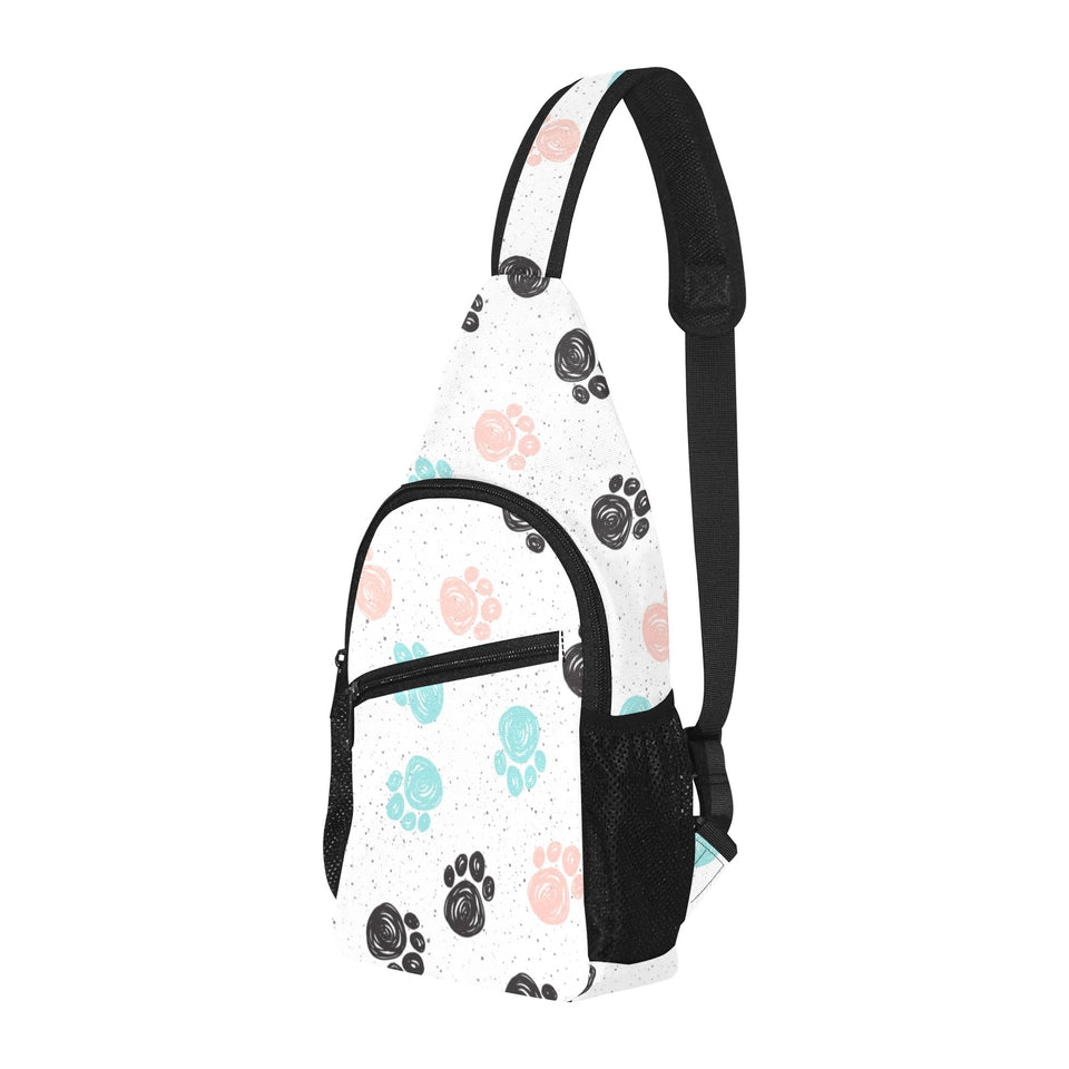 Dog Paws Pattern Print Design 04 All Over Print Chest Bag