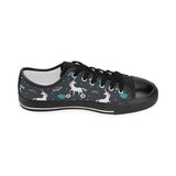 unicorn rainbows moon clound star pattern Women's Low Top Canvas Shoes Black