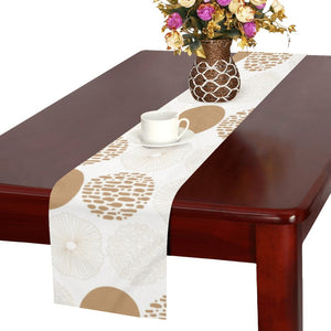 Gold Texture mushroom pattern Table Runner