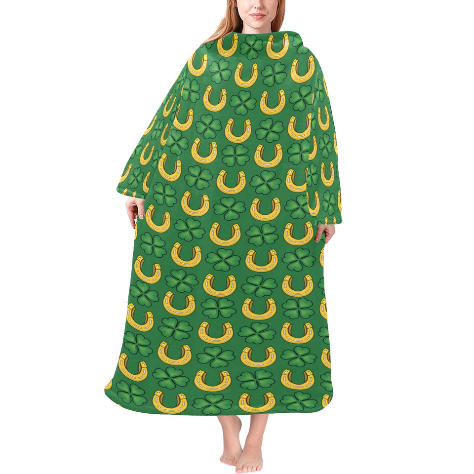 Horseshoes Pattern Print Design 05 Blanket Robe with Sleeves