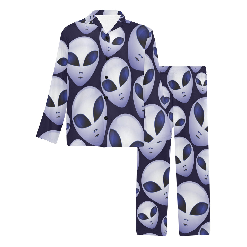 Alien Pattern Print Design 01 Men's Long Pajama Set