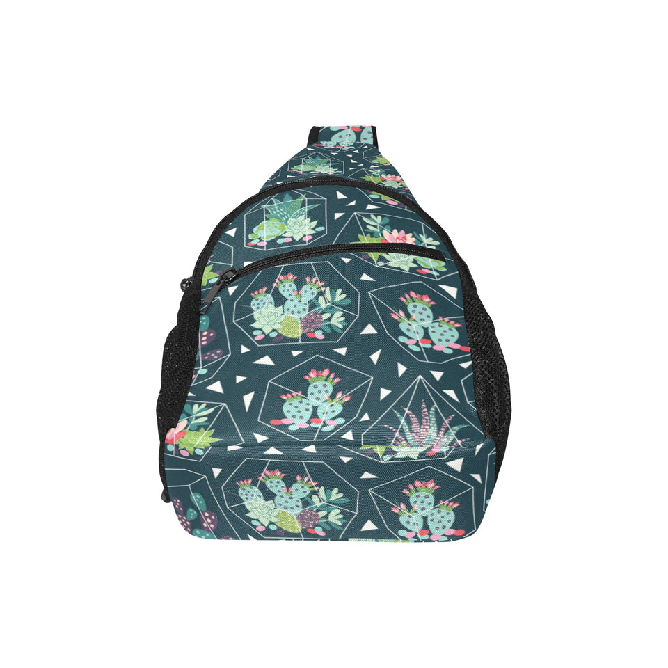 Cactus glass terrarium pattern All Over Print Chest Bag