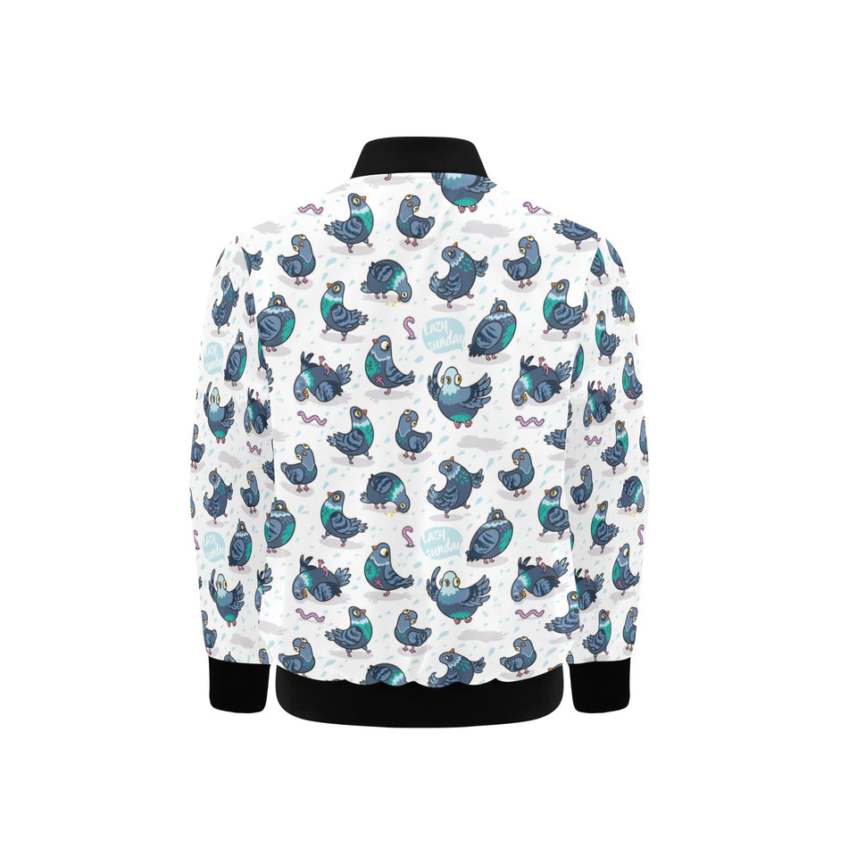 Pigeon Pattern Print Design 02 Kids' Boys' Girls' Bomber Jacket