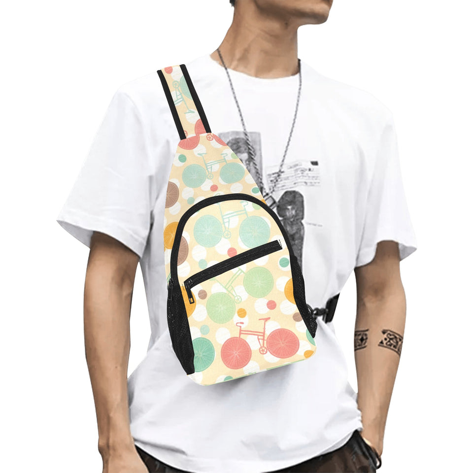 Bicycle Pattern Print Design 01 All Over Print Chest Bag