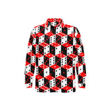 Dice Pattern Print Design 02 Men's Long Sleeve Polo Shirt
