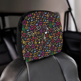 Music Notes Pattern Print Design 02 Car Headrest Cover