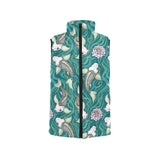 Koi Fish Carp Fish lotus pattern Women's Padded Vest