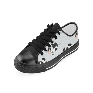 Cute cows pattern Kids' Boys' Girls' Low Top Canvas Shoes Black