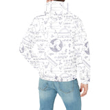 Math Pattern Print Design 03 Men's Padded Hooded Jacket