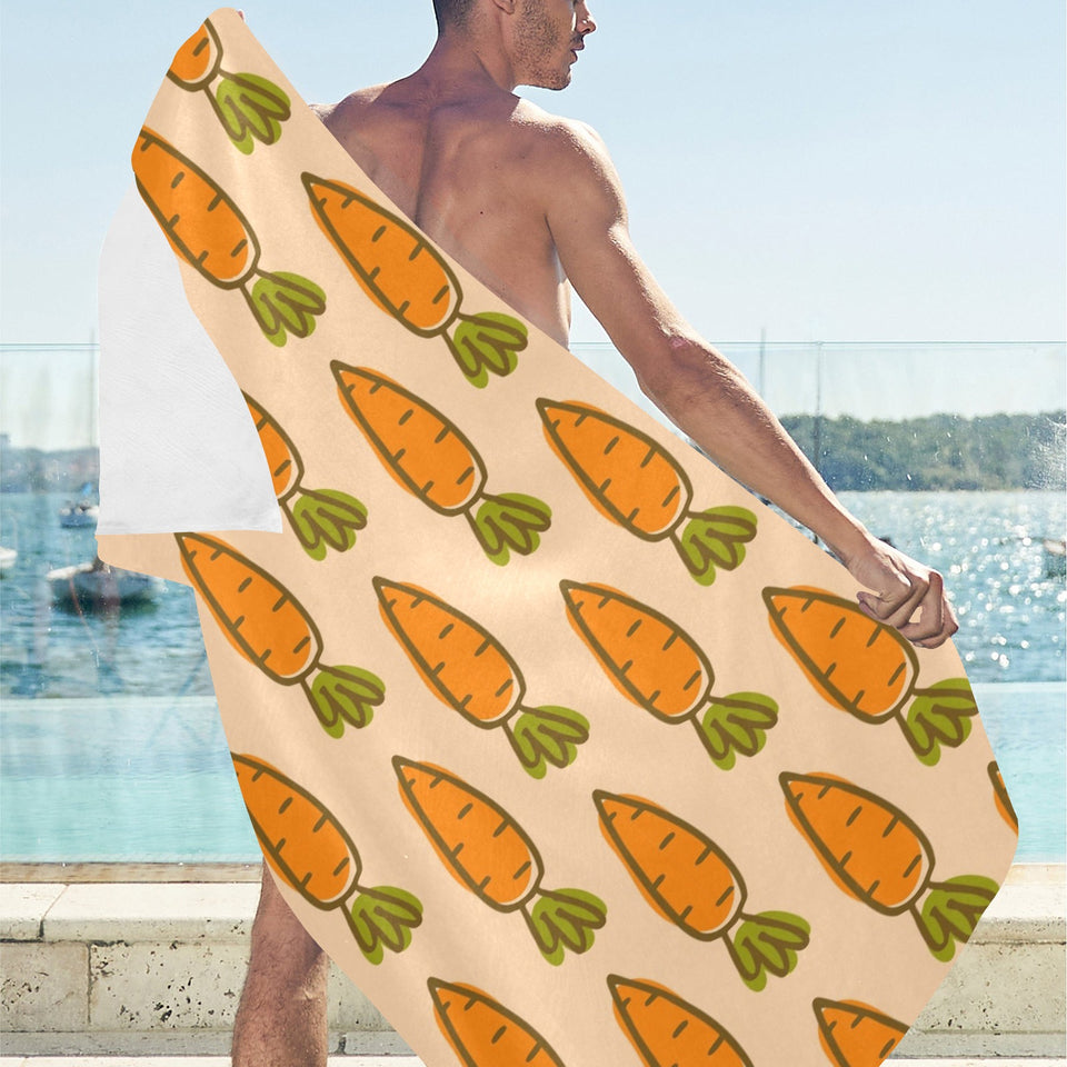 Carrot Pattern Print Design 04 Beach Towel