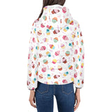 Cake cupcake design pattern Women's Padded Hooded Jacket