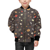 Coffee bean leave pattern Kids' Boys' Girls' Bomber Jacket