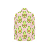 Avocado heart pink background Women's Long Sleeve Polo Shirt