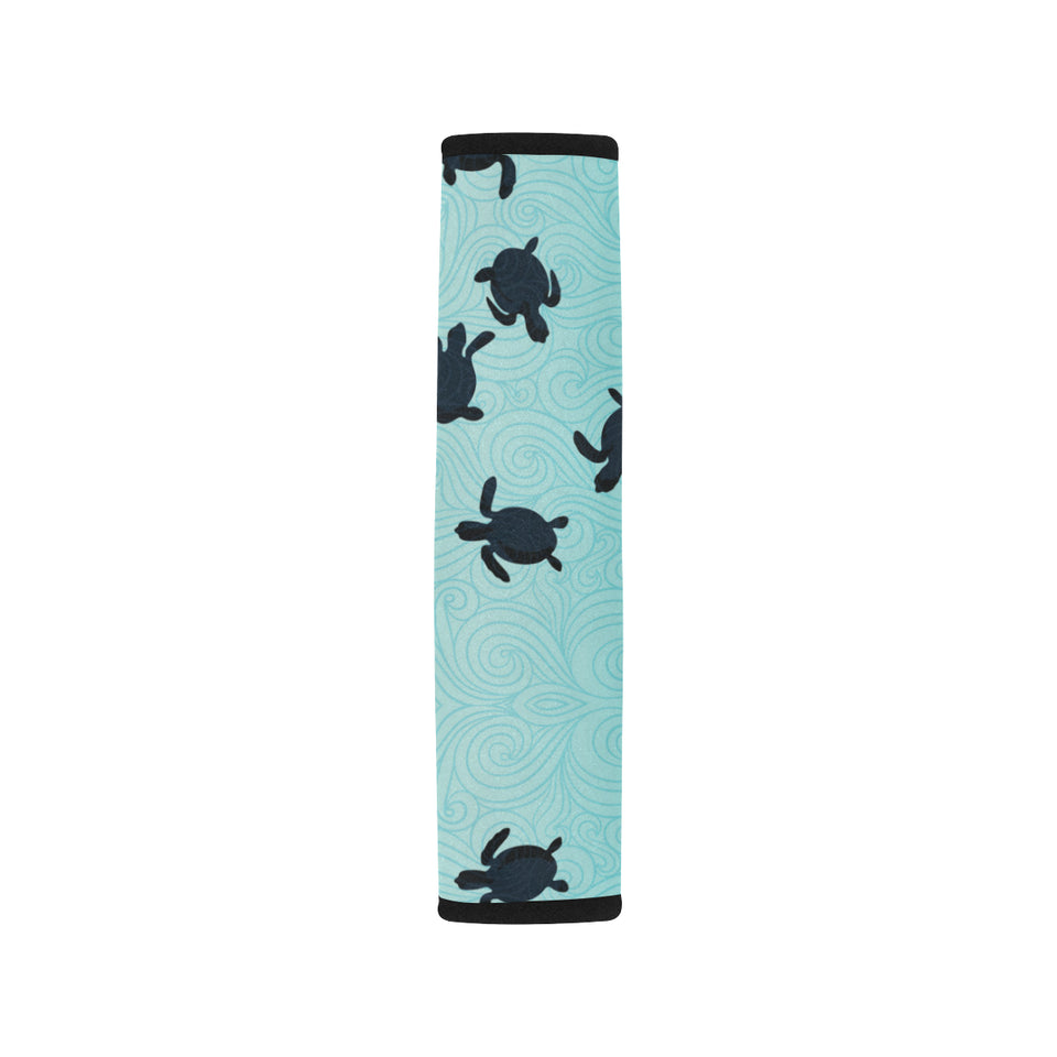 Sea turtle with blue ocean backgroud Car Seat Belt Cover