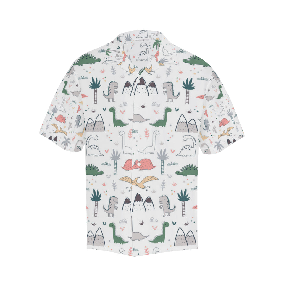 Cute cartoon dinosaurs tree pattern Men's All Over Print Hawaiian Shirt