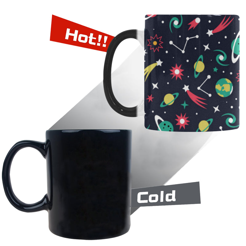 colorful space pattern planet star Morphing Mug Heat Changing Mug