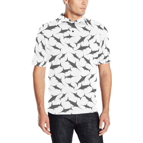 Swordfish Pattern Print Design 04 Men's All Over Print Polo Shirt