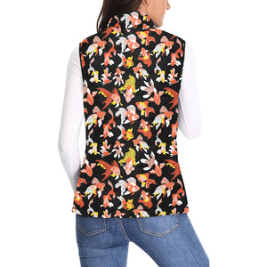 Goldfish Pattern Print Design 03 Women's Padded Vest