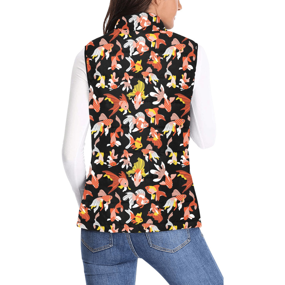 Goldfish Pattern Print Design 03 Women's Padded Vest