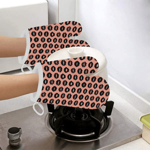 Lips Pattern Print Design 02 Heat Resistant Oven Mitts