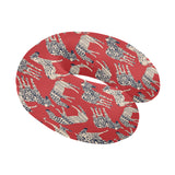Zebra abstract red background U-Shaped Travel Neck Pillow