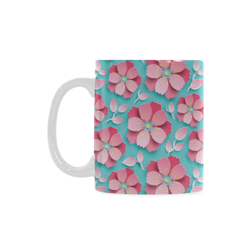 3D sakura cherry blossom pattern Classical White Mug (Fulfilled In US)