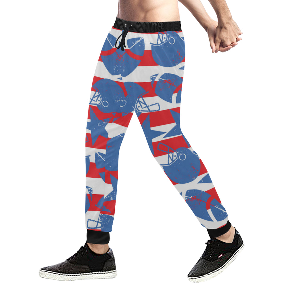 American football ball star stripes pattern Unisex Casual Sweatpants