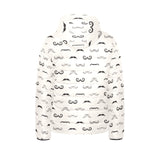 Mustache Beard Pattern Print Design 05 Kids' Boys' Girls' Padded Hooded Jacket