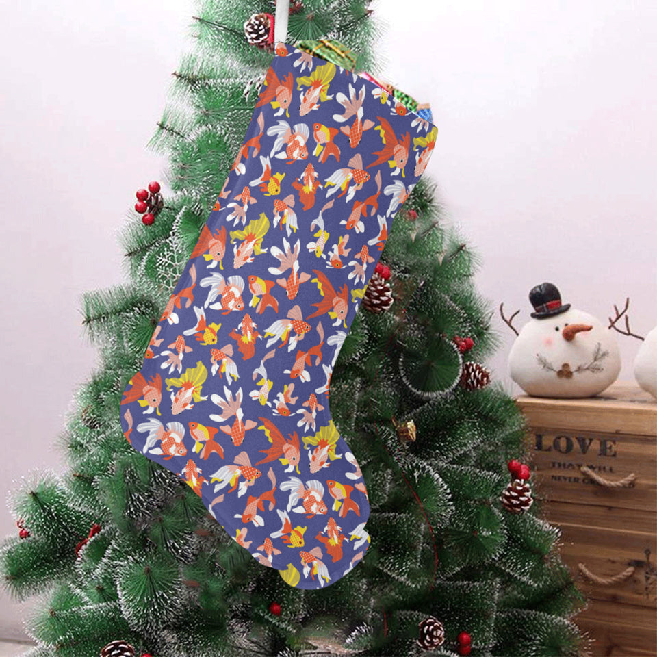 Goldfish Pattern Print Design 04 Christmas Stocking