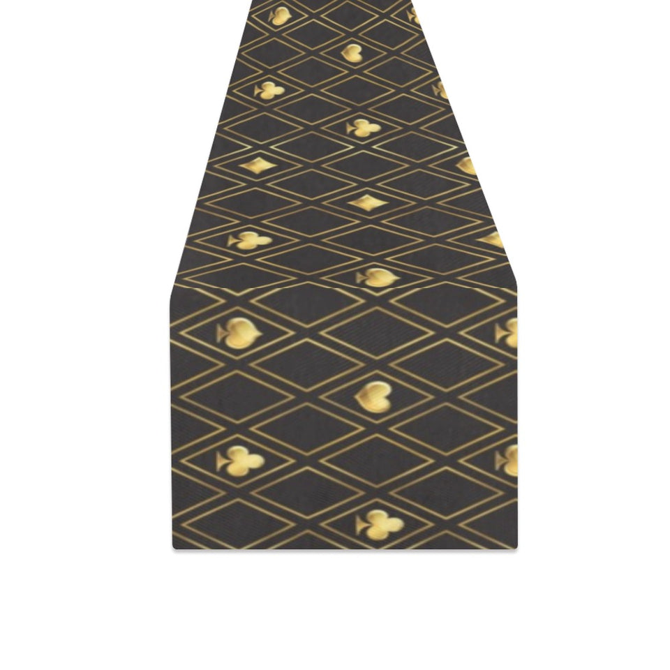 Casino Cards Suits Pattern Print Design 01 Table Runner