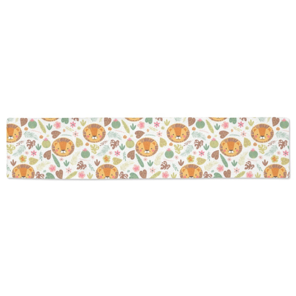 Lion Pattern Print Design 04 Table Runner