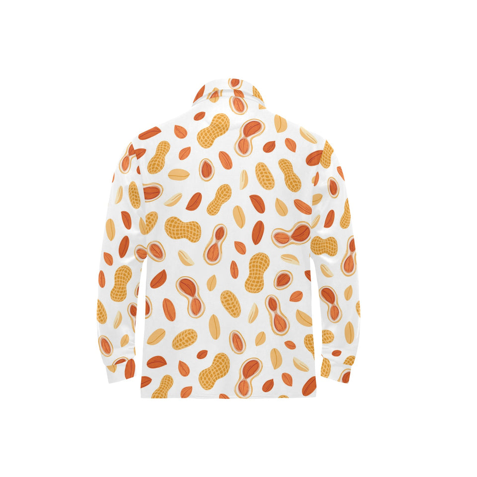 peanuts pattern Men's Long Sleeve Polo Shirt