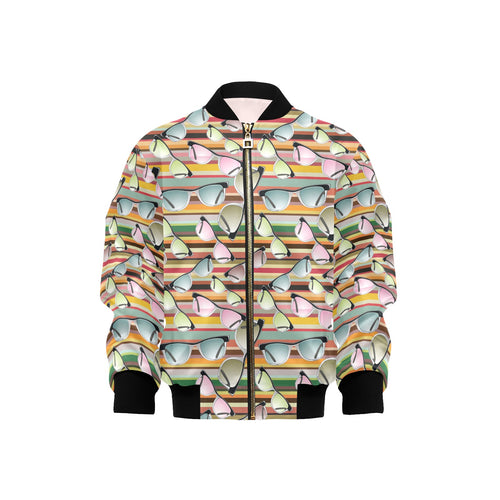 Sun Glasses Pattern Print Design 02 Kids' Boys' Girls' Bomber Jacket