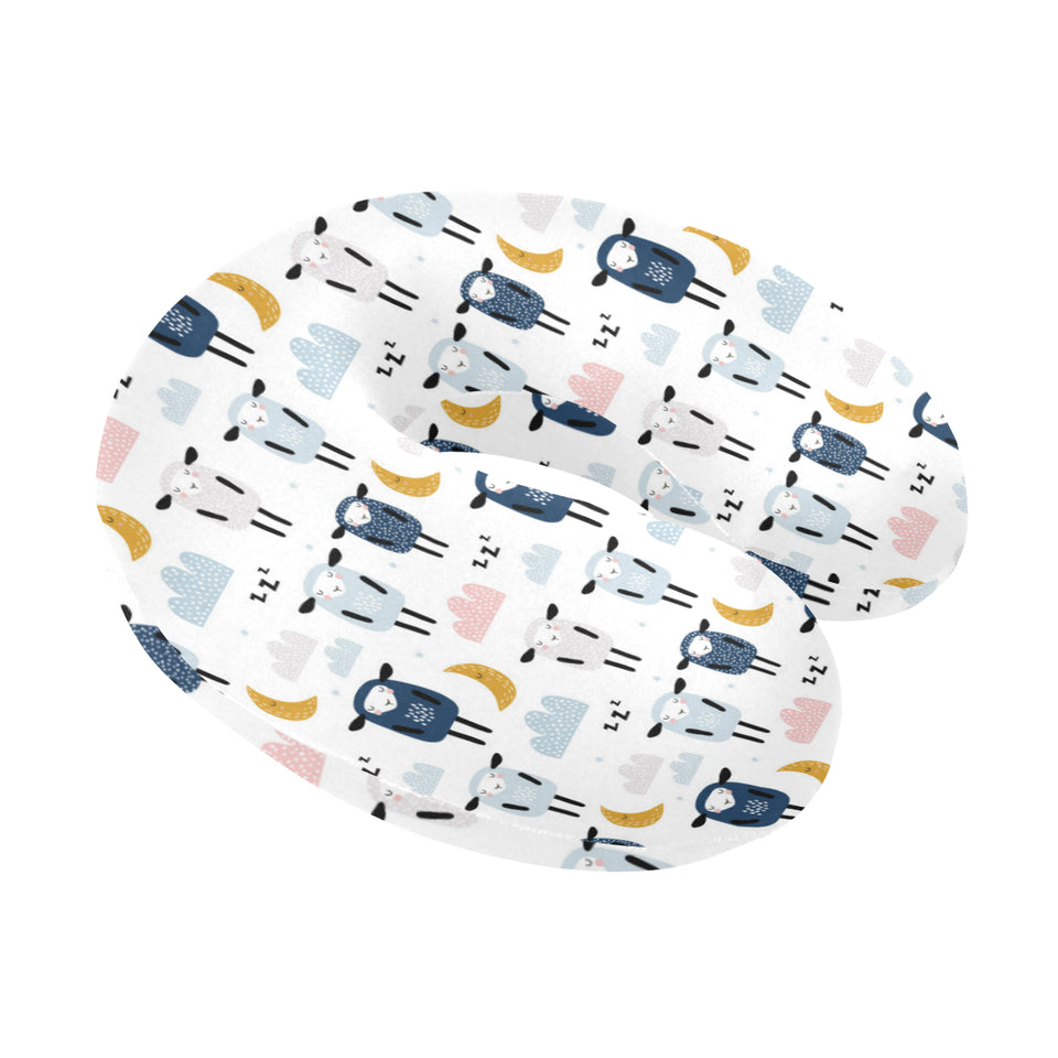 Cute sleeping sheep moon cloud pattern U-Shaped Travel Neck Pillow