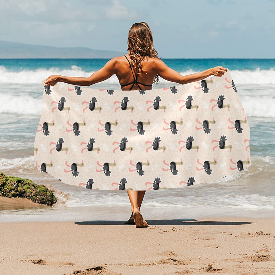 Ostrich Pattern Print Design 05 Beach Towel