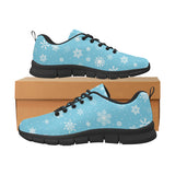 Snowflake pattern blue background Men's Sneaker Shoes