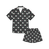 Piano Pattern Print Design 05 Kids' Boys' Girls' V-Neck Short Pajama Set