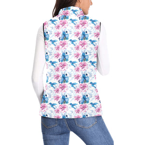 Hummingbird Pattern Print Design 02 Women's Padded Vest