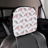 Watercolor sea turtle jellyfish pattern Car Headrest Cover